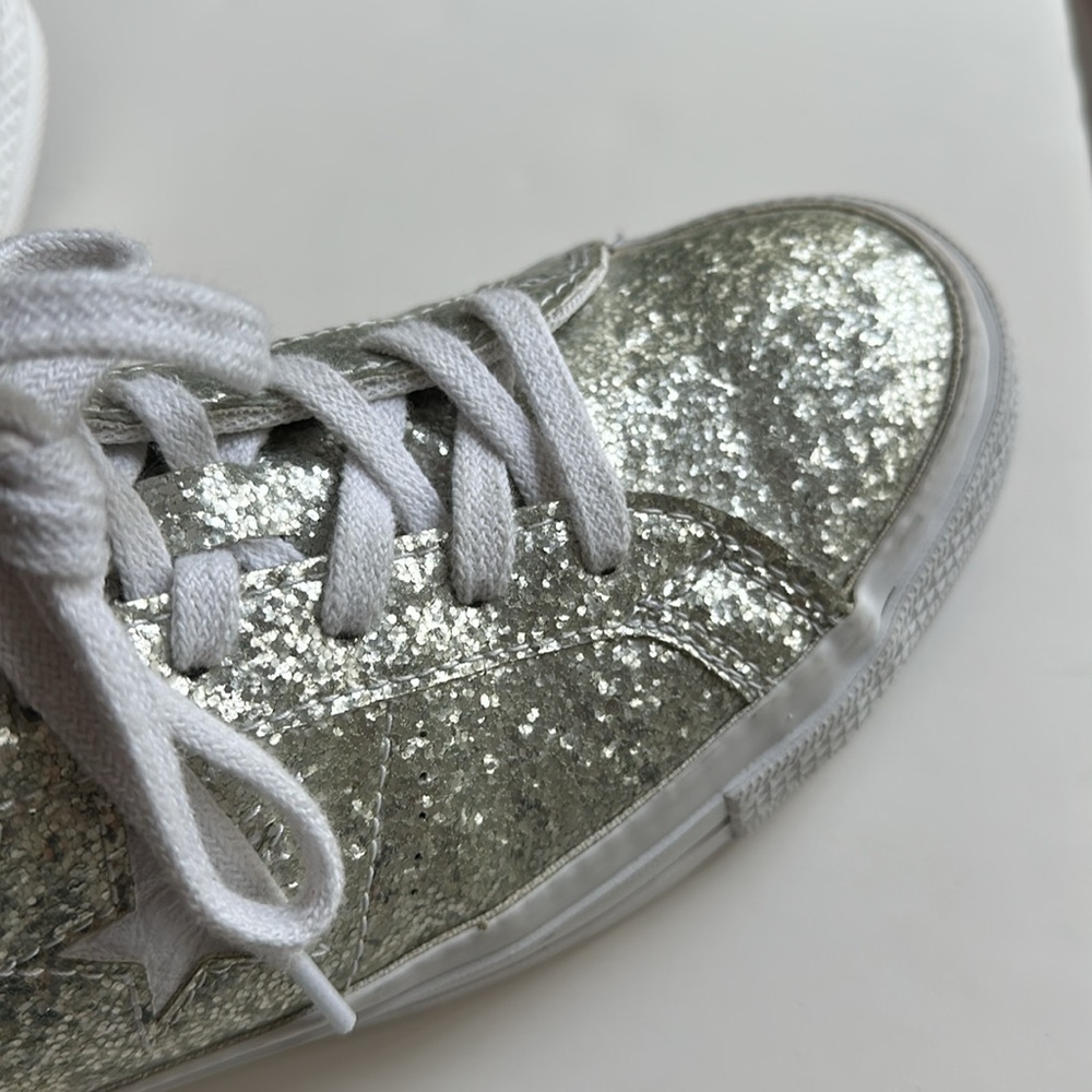 Converse Silver Glitter Custom All Star size 8 - Picture 3 of 11